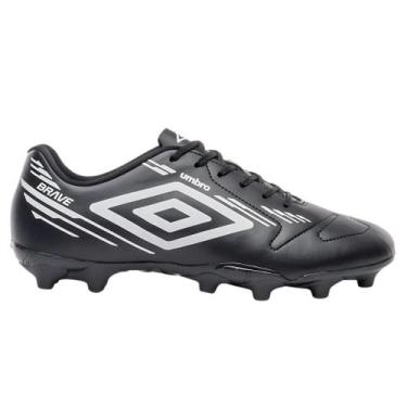 Imagem de Chuteira de Futebol de Campo Infantil Umbro Brave Jr, Preto, Branco, 3