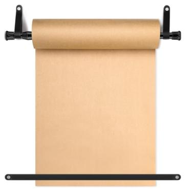 Imagem de Vicenpal Suporte de rolo retrátil de papel Kraft de 15,5 a 27,5 polegadas para listas de tarefas, desenho DIY, anotação, arte, inspiração criativa, preto