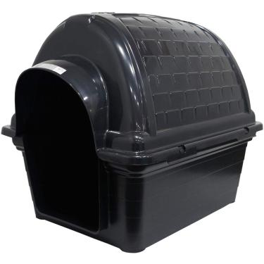 Imagem de Casinha de Cachorro Cão e Gato Plástica Iglu Número 5 Porte Médio Preto Furacão Pet N5,0 01009 Black