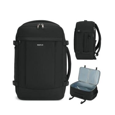 Imagem de Mochila de viagem ECOHUB 30L com carregamento USB para laptop de 15,6" preta