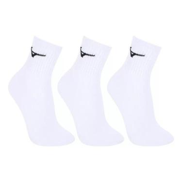 Imagem de Kit de Meia Mizuno 3X1 Trimiz Básica Cano Médio (3 pares), Branco, 33 