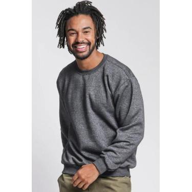 Imagem de Blusa Masculina Moletom Gola Careca Polo Wear Cinza Escuro, Cinza escu