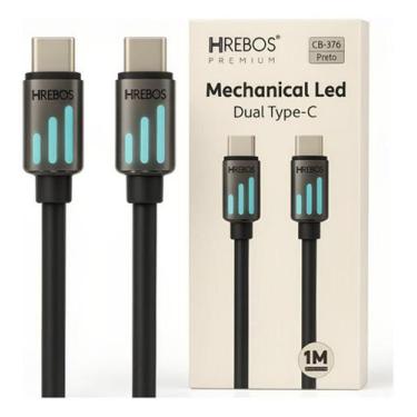 Imagem de Cabo Carregador Mechanical Led Type-c Premium Cb-376c - Hrebos, Preto