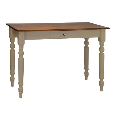 Imagem de Aparador De Sala Ou Escrivaninha Rústico Madeira 1 Gavetas Com Pés Torneados - Amêndoa Com Tampo E Base Imbuia Glazer