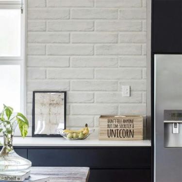 Imagem de Grudado Papel De Parede Lavável Tijolo Branco- 4 Folhas