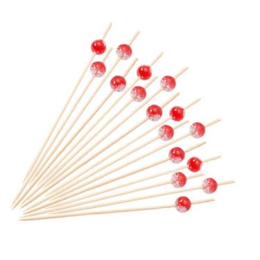 Imagem de Grânulos rachados espetos de bambu descartáveis aperitivo, coquetel de palitos de frutas, sanduíche, sobremesa, palitos longos para festa de aniversário, decoração de comida, picaretas, bebidas