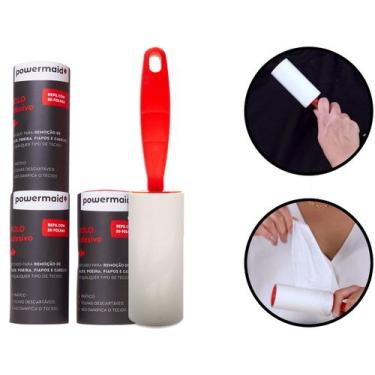 Imagem de Rolo Adesivo Removedor Tira Pelos Roupa Papa Bolinha Fiapos Cabelo Poe