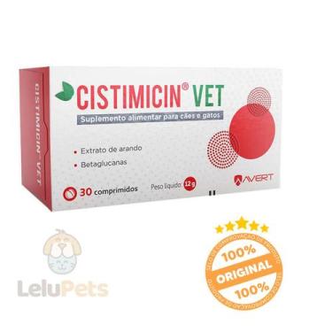 Imagem de Cistimicin Vet  Avert 30Comp Suplemento para Cachorro e Gato