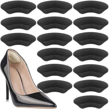 Imagem de Domejo Palmilhas para Calcanhares 8 Pares – Almofadas Autoadesivas para Sapatos Frouxos, Protetores de Calcanhar Antibolhas, Almofadas Antiderrapantes para Ajuste e Conforto (Preto)