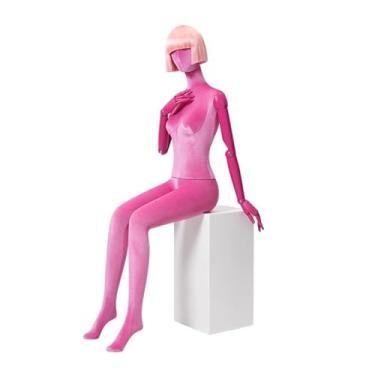 Imagem de Mannequin Manequins de varejo com cadeiras para corpo humano, altura ajustável e manequim destacável, expositor de roupas(Pink)