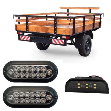 Imagem de Kit lanterna led traseira carretinha reboque trailer food truck - ASX