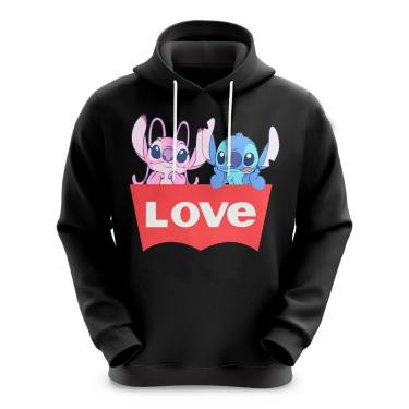 Imagem de Blusa Moletom Sublimação Blusão Full Print com Capuz Desenhos Stitch Novidade 575-Feminino