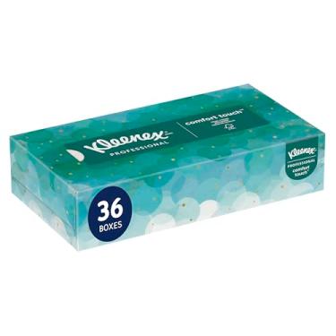 Imagem de Kleenex Lenço Facial Profissional para Negócios (21400), Caixas de Lenços Planos, 36 Caixas/Estojo, 100 Lenços/Caixa, 3.600 Lenços/Estojo