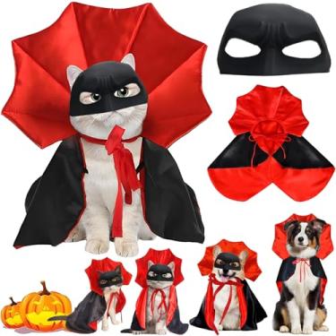 Imagem de Máscara de Halloween para gatos, fantasia de vampiro, gato, cosplay, gatos, fantasias de festa para cães e gatos pequenos, médios, acessórios para animais de estimação