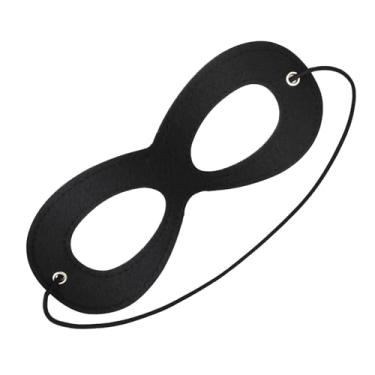 Imagem de AIMIKE Máscara de super-herói, máscara de feltro preto, vestido de Halloween, máscara ajustável com corda elástica, lembrancinhas de festa para crianças