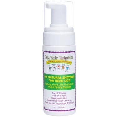 Imagem de My Hair Helpers Enzimas naturais para piolhos - mousse dissolve naturalmente a cola de lêndeas - Remoção de piolhos funciona em 1-2 crianças, 10 ml