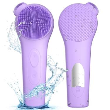 Imagem de ADINC Esfregador facial de silicone, escova de limpeza facial recarregável à prova d'água, 5 modos de limpeza com escova de nariz para mulheres e homens, escova elétrica de lavagem facial para