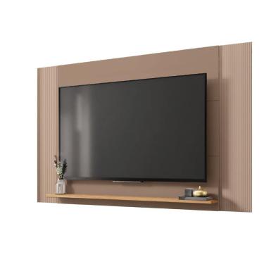 Imagem de Painel Para Tv Até 65 Polegadas 1,80m Com Impressão 3D Intense Caemmun Madeirado