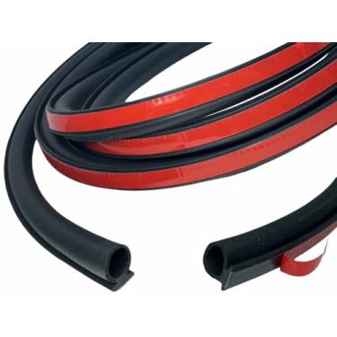 Imagem de Borracha Oca de Vedação 3 Metros com Fita Auto Adesiva Multiuso Para Portas Janelas Automóveis Caminhões Máquinas Agrícolas Redução de Ruídos e Vibrações