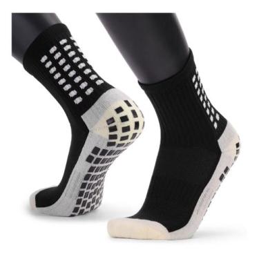 Imagem de 01 Meia Futebol Antiderrapante Estilo Trusox - RTSA, Preto