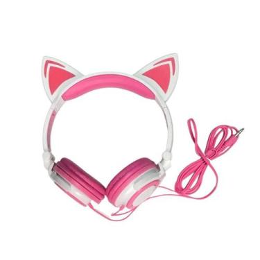 Imagem de Fone De Ouvido Headphone Orelha De Gato Exbom Branco