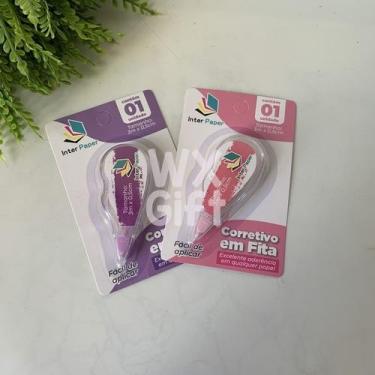 Imagem de Corretivo em Fita 3mx0,5cm - Interponte / WX Gift, Kit 1 Rosa 1 Lilás