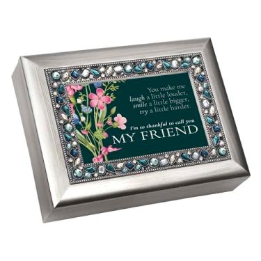 Imagem de Cottage Garden Caixa de joias com foto musical toca Tune You Light Up My Life 15 x 20 cm acrílico e vidro You Make Me Laugh Smile Try