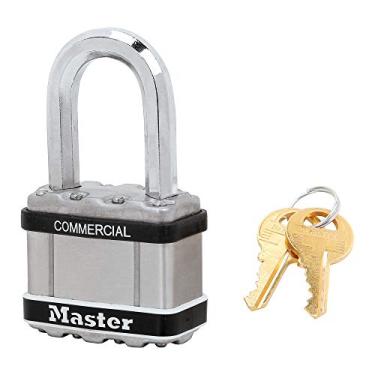 Imagem de Master Lock Cadeado com chave, 15/40.6 cm, retângulo, prata M5KALFSTS - 1 cada