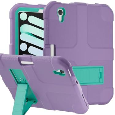 Imagem de Stweap Capa para iPad mini 7 A17 Pro 2024 / iPad mini 6 2021 8,3 polegadas, capa protetora resistente à prova de choque para iPad mini 7ª/6ª geração 8,3 polegadas (roxa)