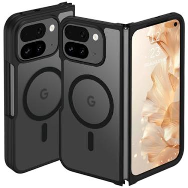 Imagem de DUEDUE Capa dobrável para Google Pixel 10 Pro [compatível com MagSafe/PixelSnap], capa protetora de celular translúcida fosca antiarranhões à prova de choque para Pixel 10 Pro Fold, preta