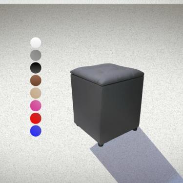 Imagem de Puff Baú Quadrado Apoiador Fácil de Limpar Porta Objetos - Realizar, C