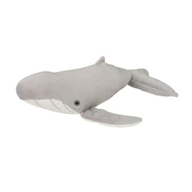 Imagem de Bichos de Pano Baleia Jubarte de Pelúcia, 34x10x27 cm, Cinza, Tecido Antialérgico