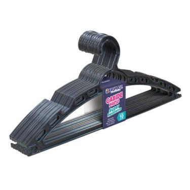 Imagem de Cabide Preto Super Resistente C/ 10 Pçs 40x16cm 25730 Arqplast
