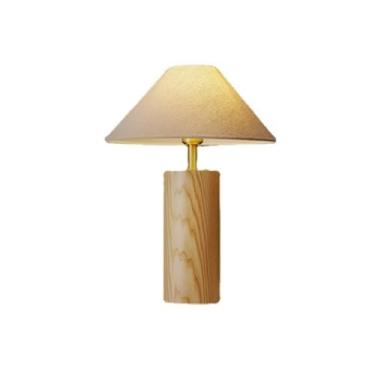 Imagem de Abajur de cabeceira Luminária de mesa em latão e madeira para sala estar, quarto decoração cabeceira(Natural)