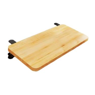 Imagem de Bothyi Suporte para pulso de extensão de mesa, fácil de instalar, braçadeira para montagem na mesa, bandeja de extensão de mesa, apoio de braço, bandeja de, Cor de Madeira
