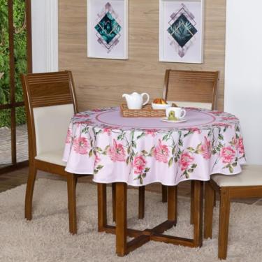 Imagem de Toalha de Mesa Quadrada, 140 x 140 cm, 4 Lugares, 100% Poliéster, Estampada (FLOR ROSE)