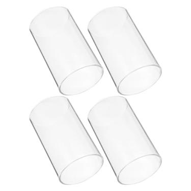 Imagem de Toyvian Capas de Vela de Cilindro de Vidro, 4 Peças de Suportes de Vela de Vidro Transparente Sem Fundo para Decoração de Casa E Eventos