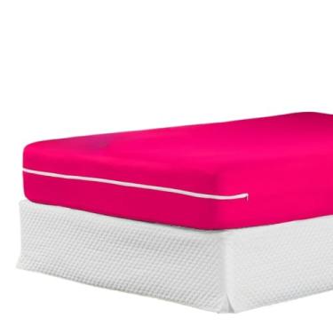 Imagem de Capa Protetora Para ColchãO Casal Queen/King - Com ZíPer Completo E Malha RespiráVel - Protetor ImpermeáVel E AntiáCaros(Pink,Solteiro)