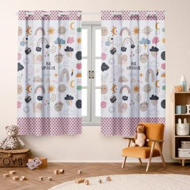 Imagem de Cortina Infantil Estampada, 2,00x1,50m, Poliéster, para Quarto de Menina ou Menino, Decorativa (ESTACOES)
