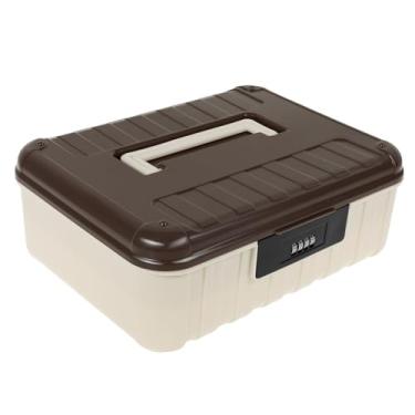 Imagem de Recipiente de armazenamento SAFECode, recipiente organizador de plástico de camada dupla de 8 L, caixa de documentos portátil e caixa de identificação com trava de combinação, recipientes de