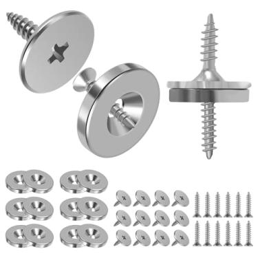 Imagem de FALESOUL Conjunto de 12 travas magnéticas, ímã magnético de trava de porta de armário para fechamento de porta de armário, trava magnética oculta de aço inoxidável