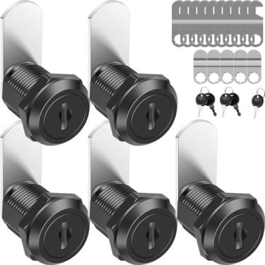 Imagem de Cadeado de câmera de móveis 16/30 mm de liga de zinco com chave de gabinete preto RV gaveta fechadura de porta com chave semelhante fechadura de arquivo de segurança à prova de ferrugem para armário