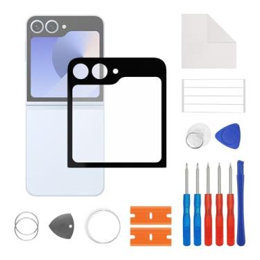 Imagem de SwarKing Nova substituição da tela de vidro da lente externa frontal para Galaxy Z Flip6 com kit de ferramentas de reparo gratuito (sem toque LCD e digitalizador)