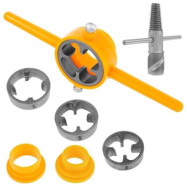 Imagem de LYIYEYAN Ferramenta de fabricação de rosca de PVC e kit de ferramentas de extração de parafusos de encanamento Ferramentas manuais manuais de encanamento (conjunto de 6 peças + 6 ranhuras para script)