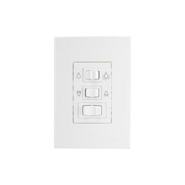 Imagem de Controle De Ventilador Margirius Sleek 3 Velocidades Com Placa 4x2 Branco 127v