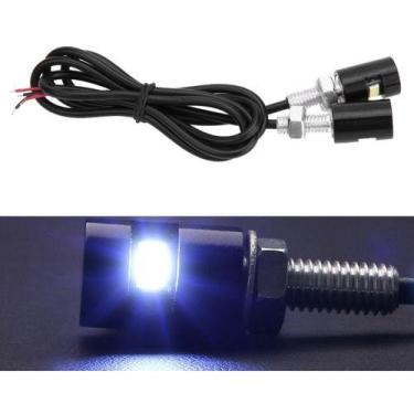 Imagem de Parafuso De Placa Luz Led Branco Moto/ Carro - Par Preto - Import