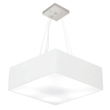 Imagem de Lustre Pendente Quadrado Vivare Md-4198 Cúpula Em Tecido 15/60x60cm - Bivolt Branco 127/220v