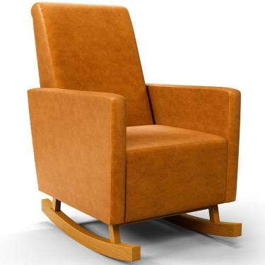 Imagem de Poltrona de Amamentação com Balanço Ravena W01 Couríssimo Whisky - Lyam Decor