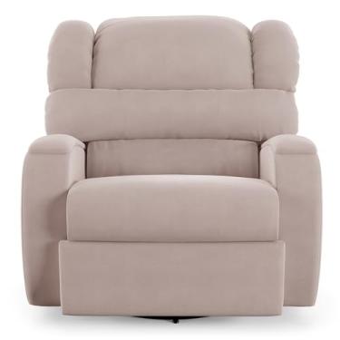 Imagem de Poltrona do Papai Sala de Cinema Reclinável Manchester Glider Manual Giratória Veludo Rosê G23