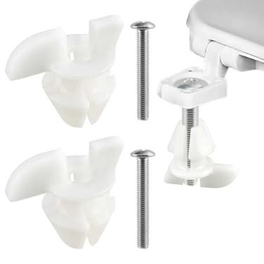 Imagem de HONSNKS Pacote com 2 parafusos e parafusos para assento sanitário 1133024, kit de ferragens de assento de vaso sanitário, antiferrugem, design antiderrapante para assentos sanitários